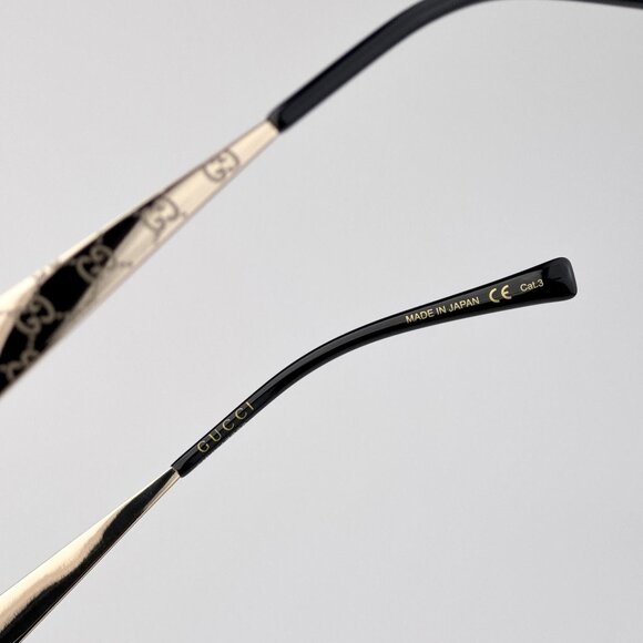 Gucci Sunglasses – Gold Metal Cat-Eye Frame Grey Lenses GG1853S 001 - Picture 7 of 14